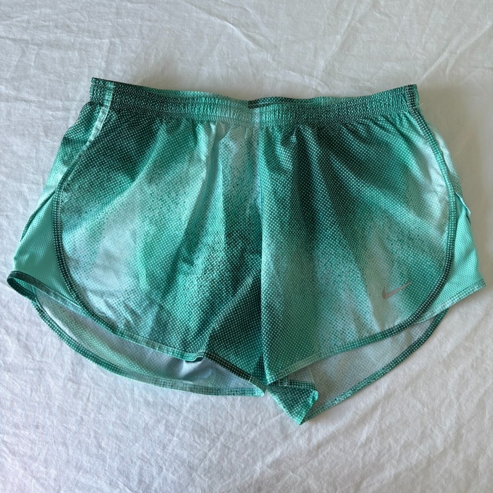 Nike Dri Fit Womens Light Lucid Green Elastic Waist Tempo Running Shorts Size S